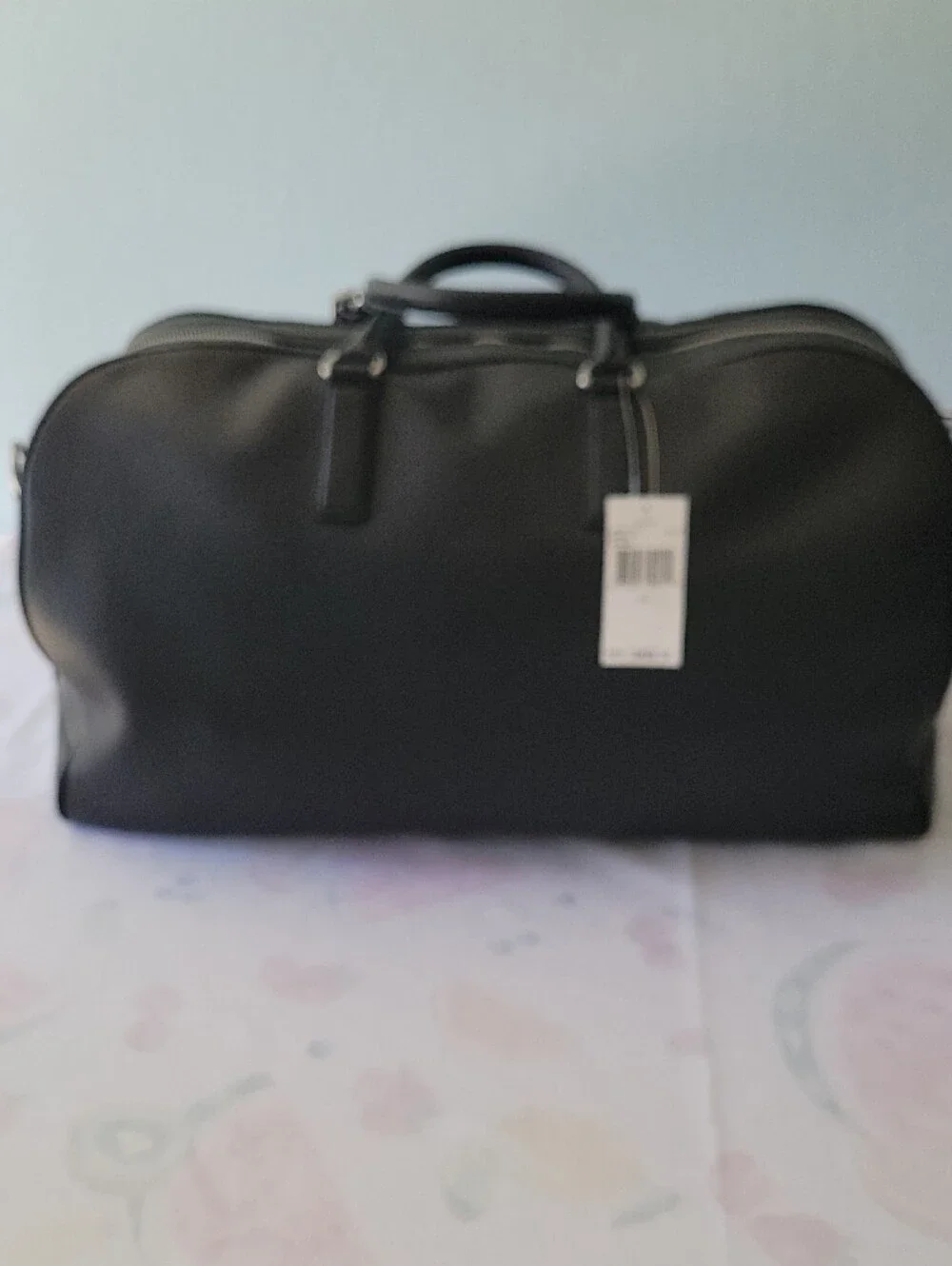 Michael Kors Black Pebbled Leather Duffel Travel Bag